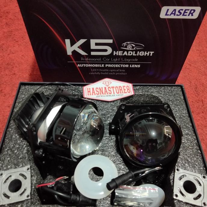 BILED 3 INCH LAMPU PROJIE PROYEKTOR K5 BLUE LENS 6000K