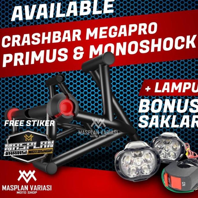 Crashbar Tubular Megapro Primus & Crashbar Megapro Monoshock New