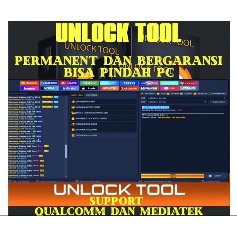 UNLOCK TOOL NEW 2023 PERMANEN AKTIF SELAMANYA BISA PINDAH PC
