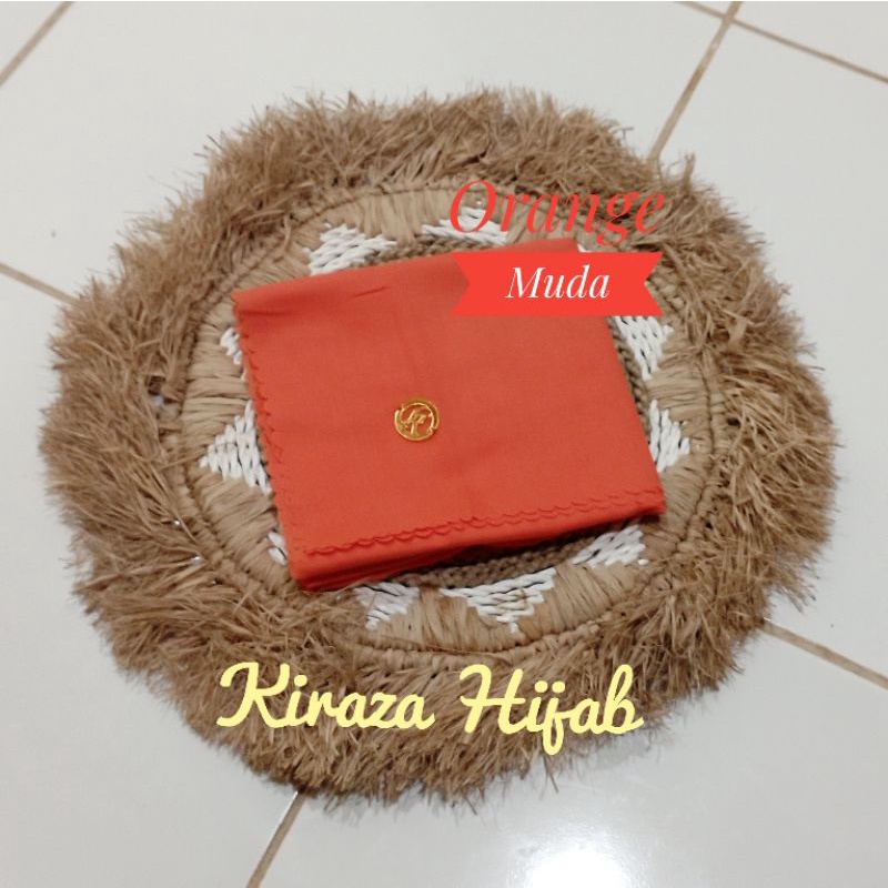 Kiraza Hijab Voal Polos Lasercut Warna Orange