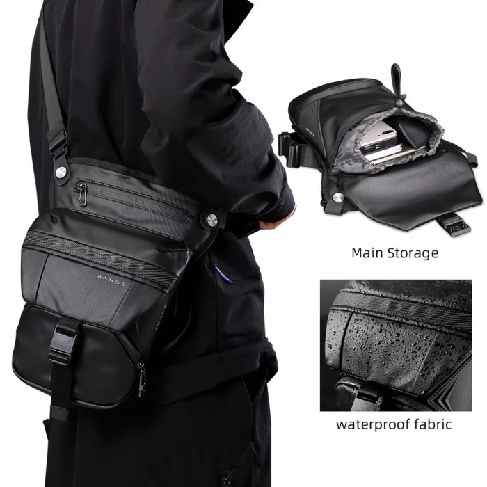 Tas Paha Bange BG7630 Tas paha Selempang Sling Bag Shoulder Chest Bag Pria - Hitam(Q1W8) tas paha ke