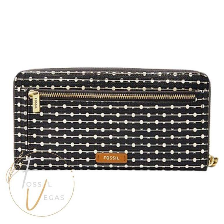 Dompet Logan RFID zip Around Clucth bla strip