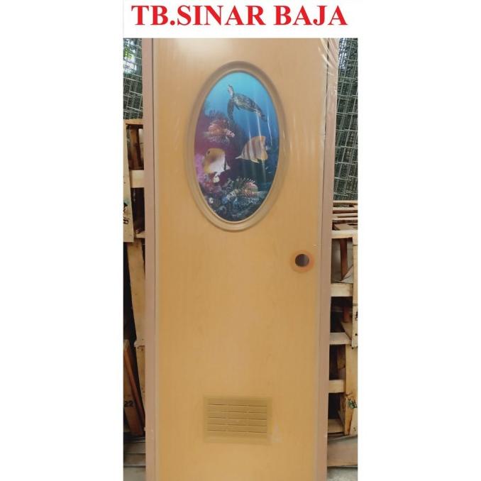 Pintu Pvc Jati Kaca Oval / Pintu Kamar Mandi Golakgolekxstore