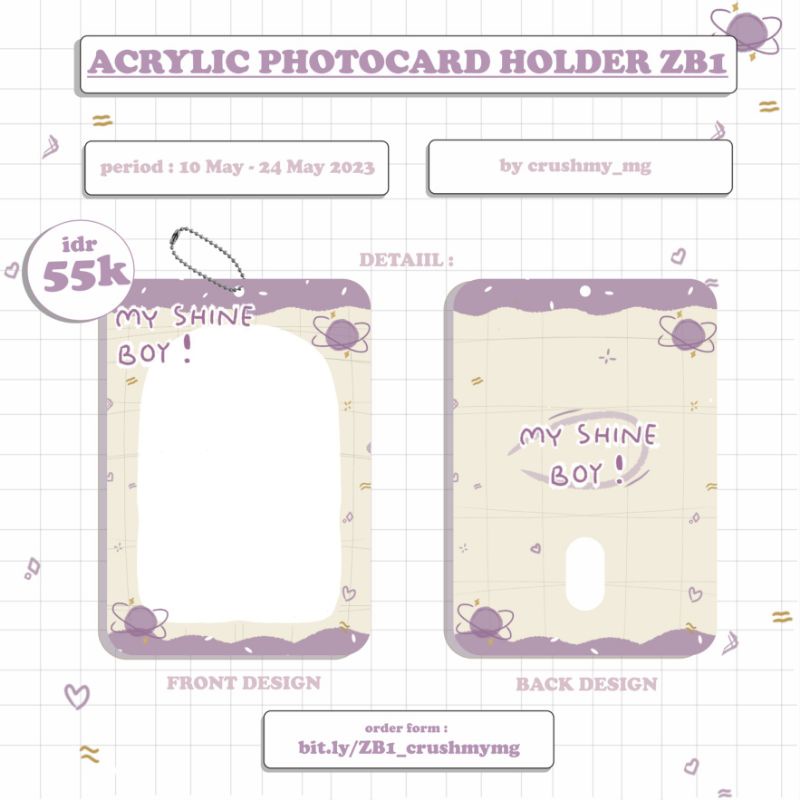 ACRYLIC PHOTOCARD PC HOLDER CAHOL ZB1 ZEROBASEONE Kpop