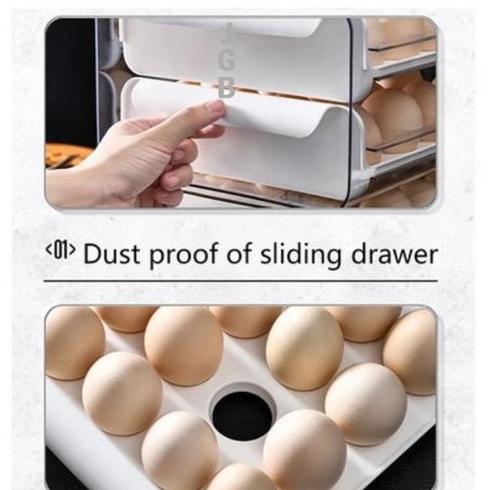 Storage Box Mika Telur 32 Butir 2 Susun - Laci Tempat Telur 2 Susun