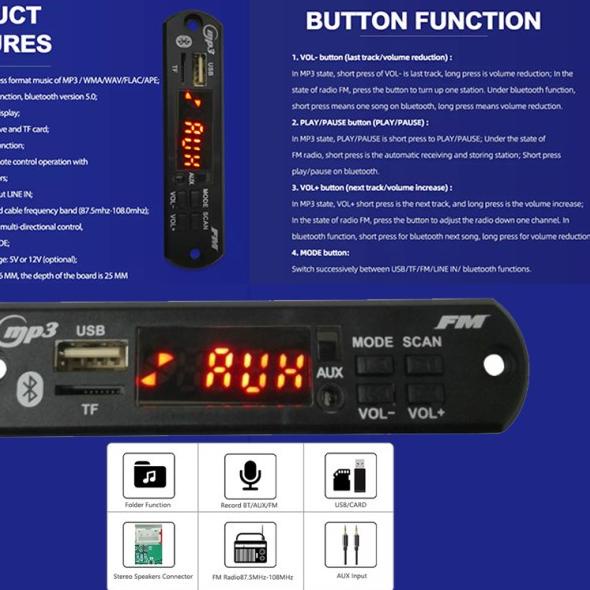 Limited | KI3 | Kit Modul Mp3 Bluetooth 12 Volt B091