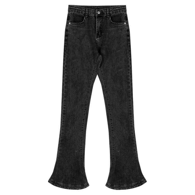 Spice Girls High Waist Slim Black Jeans Wanita Musim Panas Retro Slim Kaki Horseshoe Celana Mikro Berkobar Celana Panjang