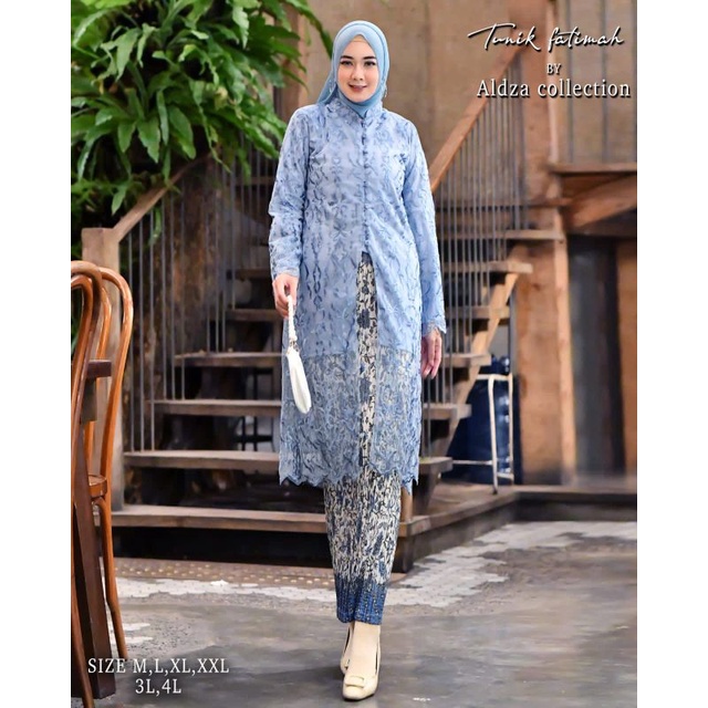 Set Tunik Fatimah Kancing Depan Busui Frendly/ Set Kebaya wisuda/ Kebaya Modern/ Stelan Kebaya Kondangan Set Tunik Pesta/ Kebaya Kondangan