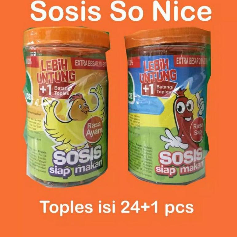 

11.11 HARGA GROSIR Sosis So Nice Ayam / Sapi / Otak-Otak (24+1 Pcs @17g)