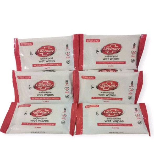 Lifebuoy Antibacterial Wet Wipes 10Lembar x 6Pcs