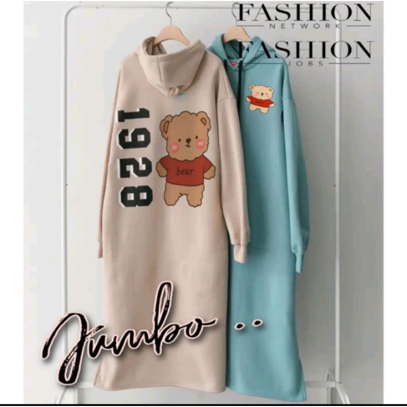 Florina Fashion - Dress Oversize Hoodie Wanita Dress Jumbo Grace