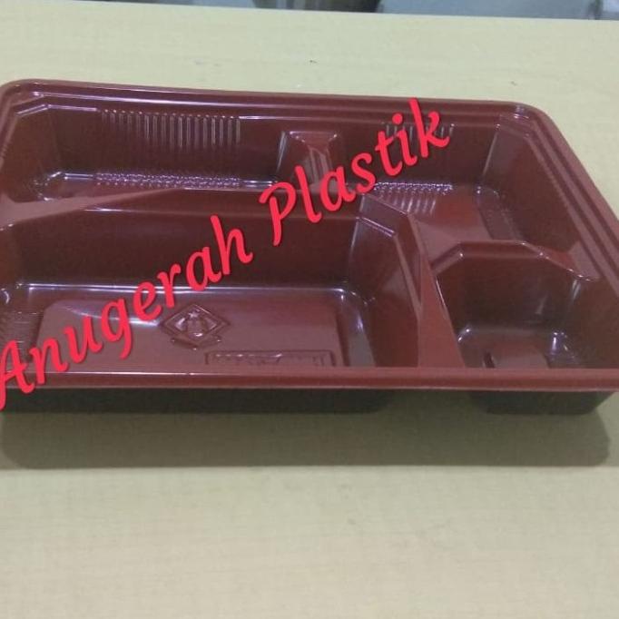 Mika Bento Sekat 4 Red Black + Tutup Merk Hayco