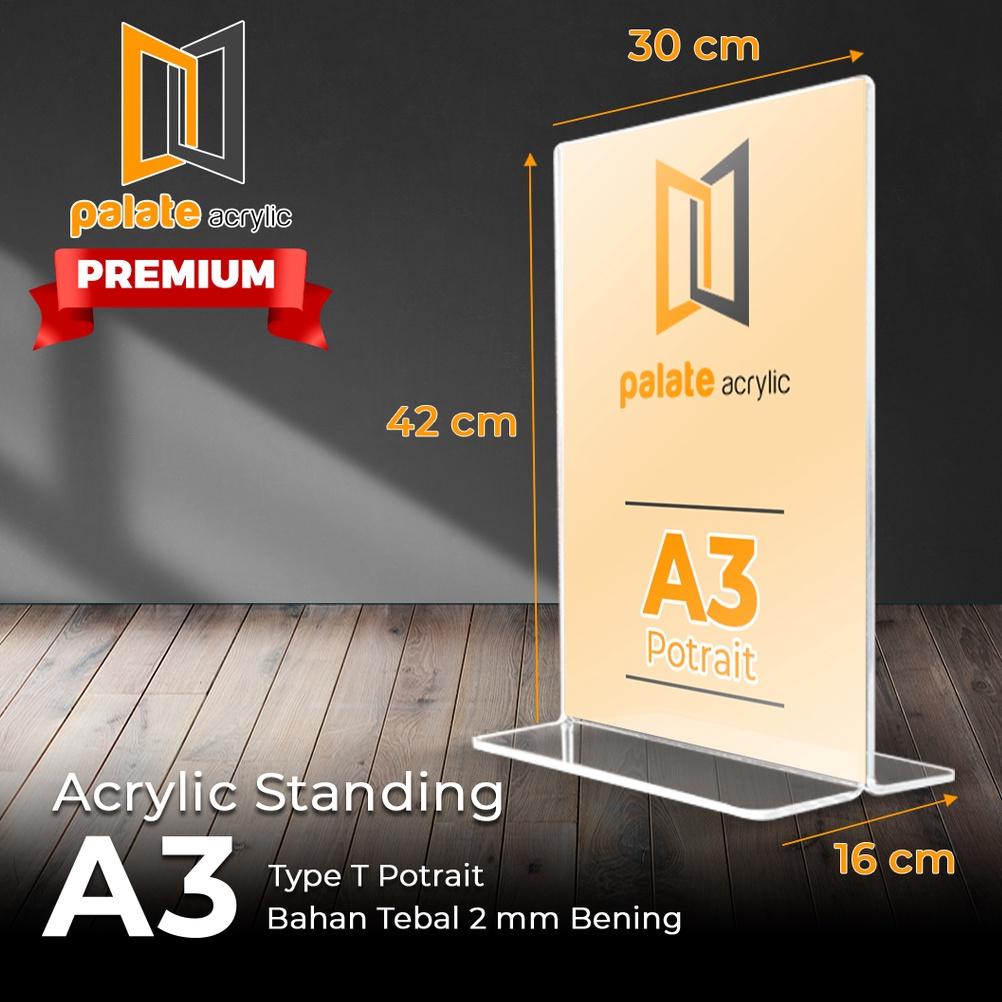 

[KODE NH8FM] AKRILIK TENT HOLDER A3 T PORTRAIT - 2MM PREMIUM