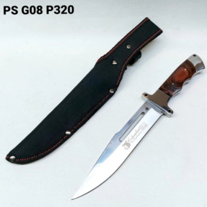 Pisau Daging  Columbia G08 Survival Kit Hutan gagang tanduk terlaris anti lengket gagang kayu N4D0 p