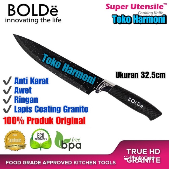 Pisau Dapur Super Tajam  BOLDe BESAR Granito Coating Serbaguna terbaru 2023 giling anti lengket terb