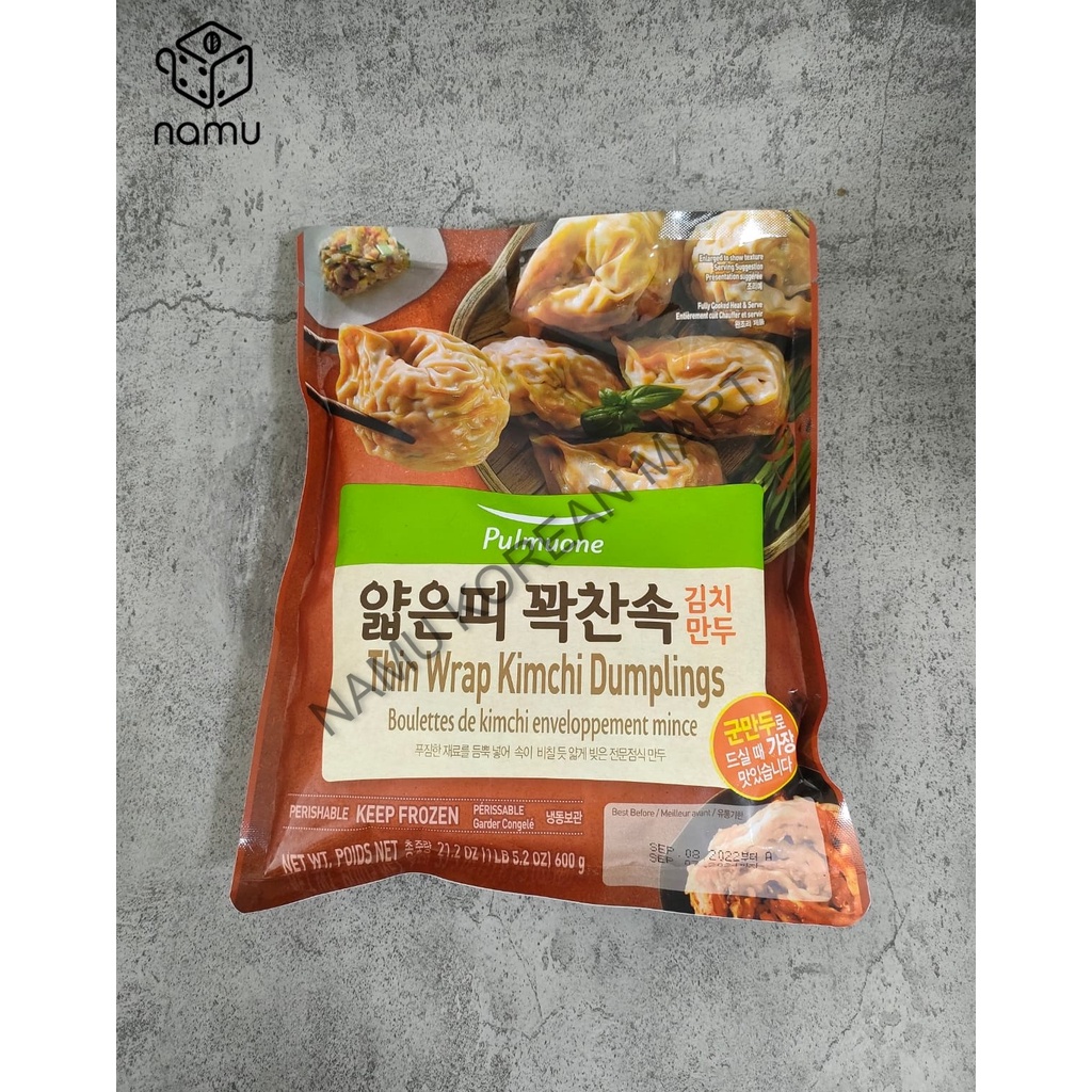 

Pulmuone Thin Wrap Kimchi Dumplings 600gr / Kimchi Dumpling / Pangsit Kimchi / Korean Dumpling