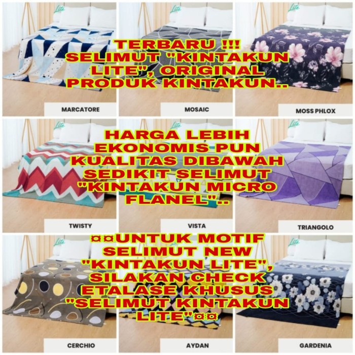 Slimut Bulu Dewasa KINTAKUN MICRO FLANEL UK 160x200 TEBAL KINTAKUN LITE F0F9 Jumbo Selimut Lembut Ki
