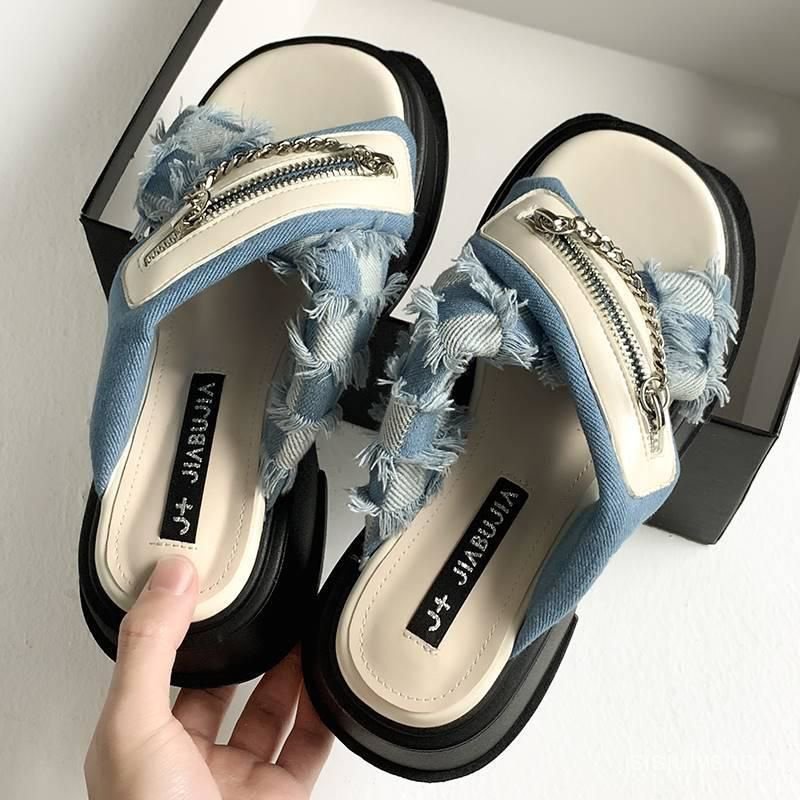 [✅BISA COD] #Sisjuly# Sandal untuk wanita / sandal jepit kanvas baru sandal jepit bawah tebal / sand