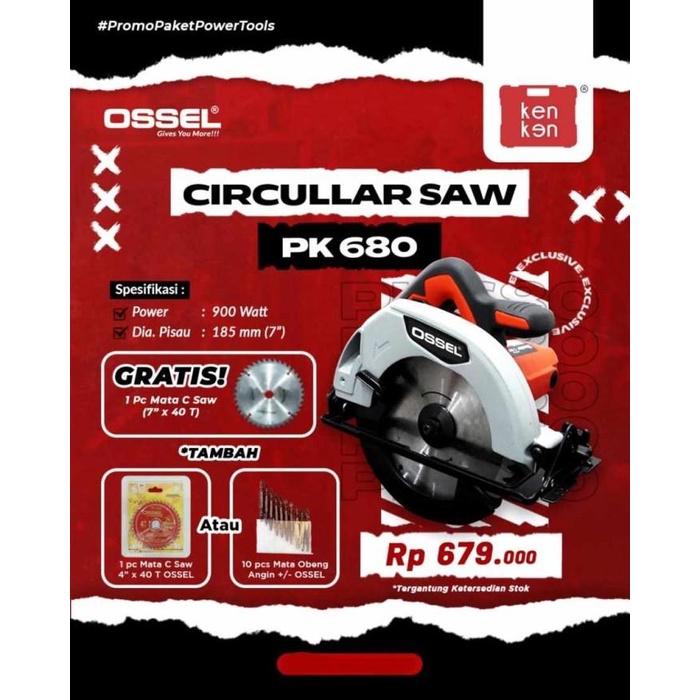 Terlaris Gratis Mata Mesin Gergaji Kayu Pk680 Mesin Circular Saw Pk680 Ossel