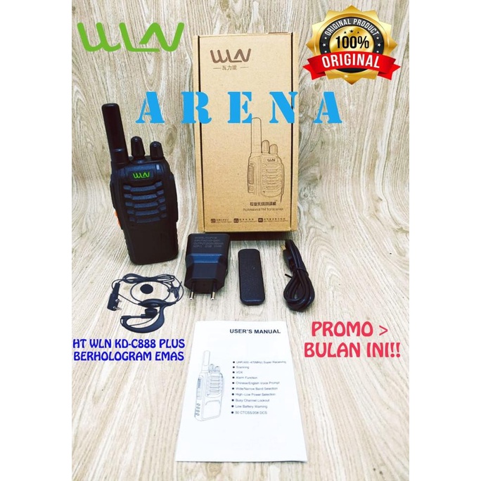 HT WLN 888 KD - C888PRO PLUS Baterai 1500 mAH BERHOLOGRAM EMAS