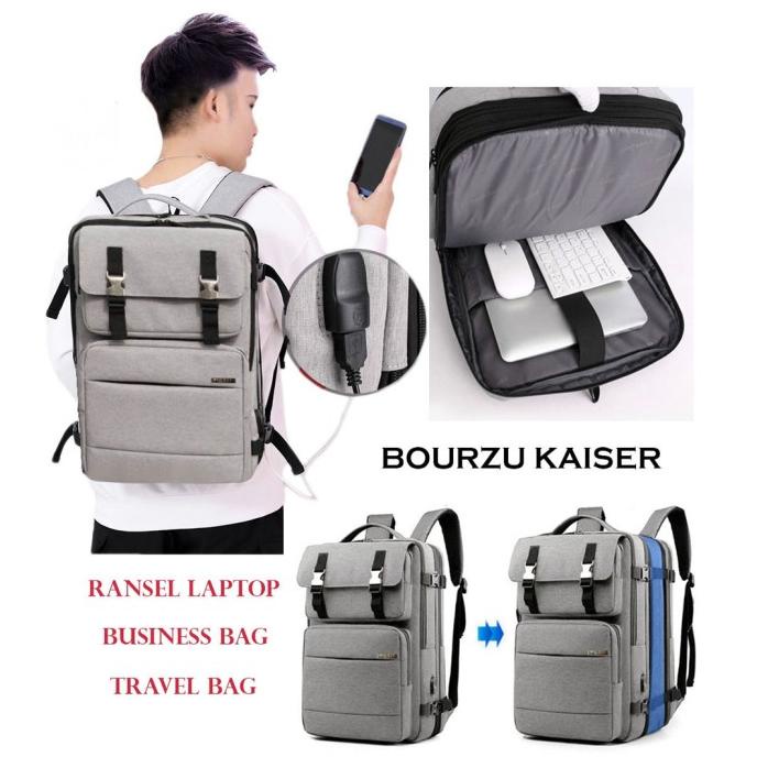 Bourzu Tas Backpack Ransel Laptop & Travel Bag & ANTI Maling Anti Air