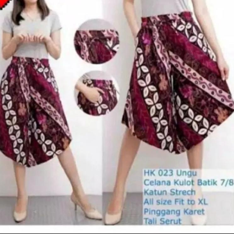 Lagi Bagus d2D7p KULOT BATIK 7/8 WANITA KOMBINASI/KULOT BATIK MIRING WANITA