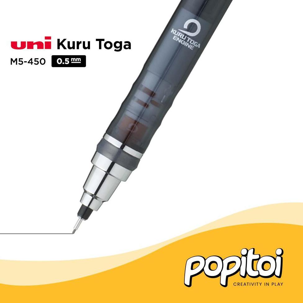 

UNI KURU TOGA M5-450 1P MECHANICAL PENCIL 0.5 MM KURUTOGA PENSIL MEKANIK CETEK DRAFTING .