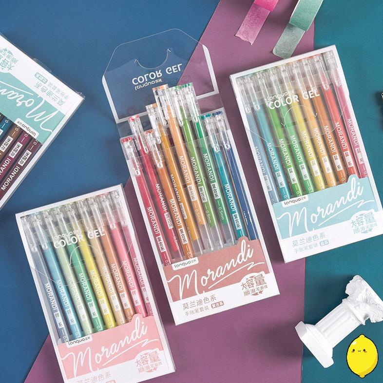 

PULPEN GEL WARNA WARNI MORANDI REAL COLORS GEL PEN SET 9PC .