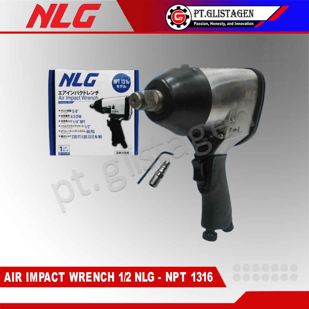 Air Impact Wrench 1/2&quot; Bor Alat Buka Baut Angin Kompresor NLG NPT-1316