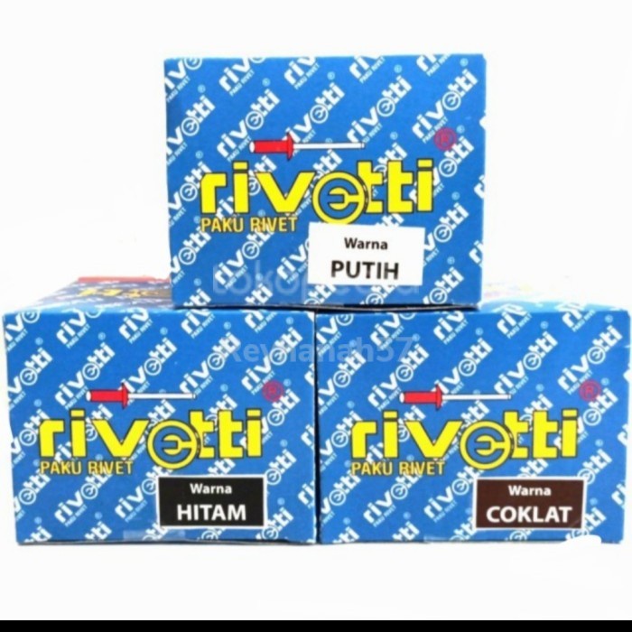 Paku Rivet Rivetti 435 Warna Coklat,Hitam&Putih Isi 1000 Termurah