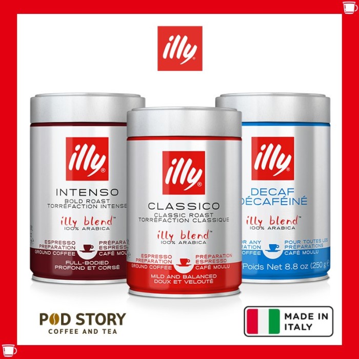 

Sale Ground Coffee illy / Bubuk Kopi Premium italia Medium Roast 250gr /KOPI EUBE/KOPI KAPAL