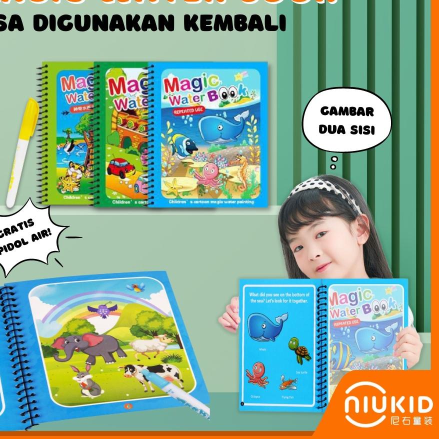 

Termurah | FG2 | NIUKID MAGIC WATER BOOK MAGIC WATER PEN BUKU GAMBAR MEWARNAI BUKU WARNA MAINAN EDUKASI ANAK