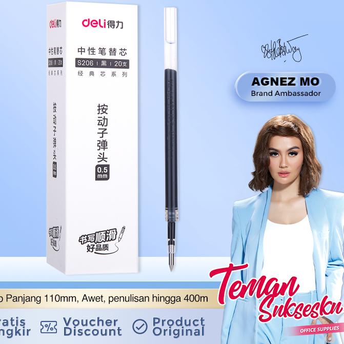 

Promo | KI3 | Deli Gel Pen Refill / Isi Ulang Pulpen Gel 0.5mm Hitam/Biru/Merah Panjang Penulisan Hingga 400m S206