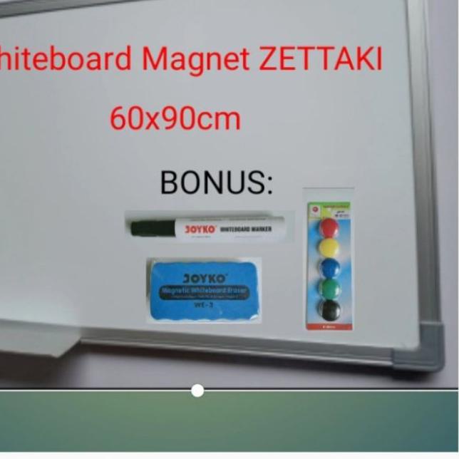 

Promo | KP8 | Papan tulis magnet whiteboard gantung single face ZETTAKI 60x90cm