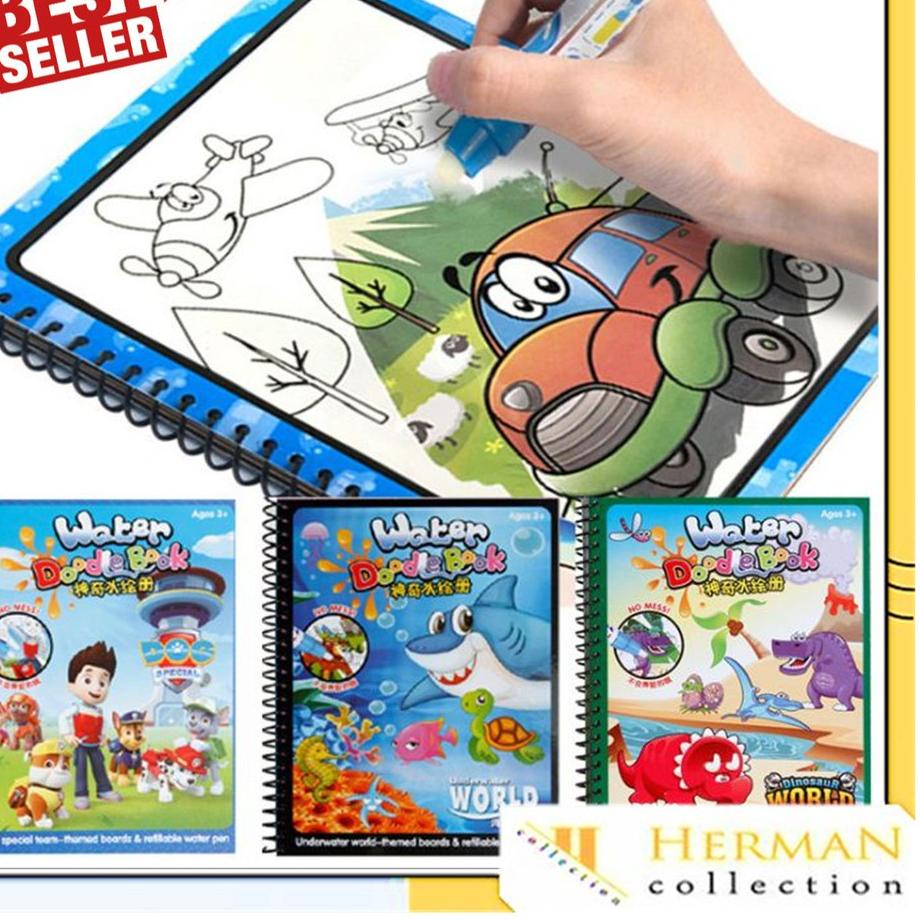 

COD | HJ6 | HC Magic Water Coloring Book Invisible Ink Buku Gambar Mewarnai Anak Spidol Air