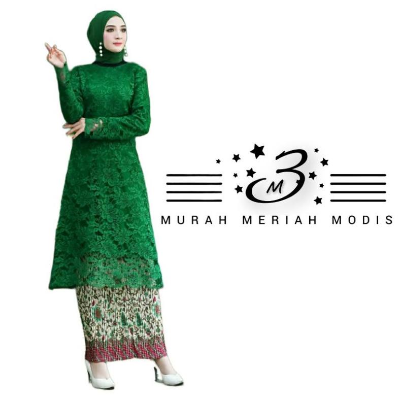Terbaik MMM - Kebaya Brukat Kurung / Setelan Kebaya Brukat Tunik Kurung / Tunik Brukat Dahlia / Atas