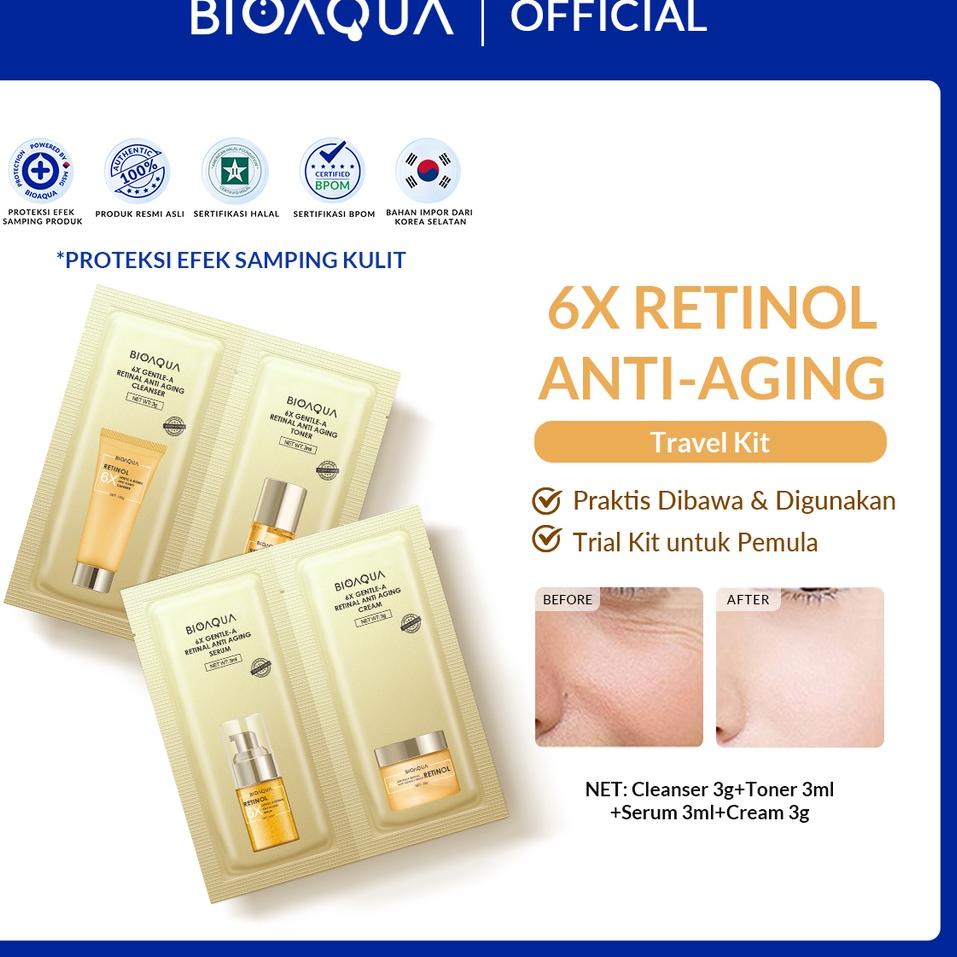 Spesial Edition r8R2d BIOAQUA 6X Gentle-A Retinal Anti Aging Kit Travel Set Skincare Paket With Clea