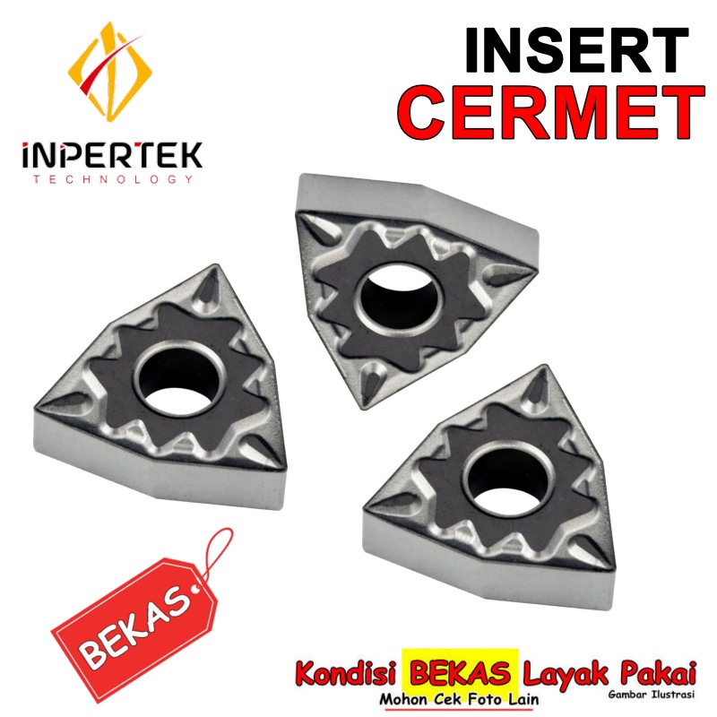 Insert Bubut Cermet WNMG 08 04 Gratis Holder Widia Mata Bubut Bekas