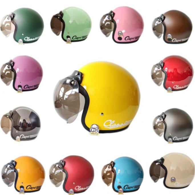 HELM MURAH BOGO DEWASA HELM RETRO BOGO CLASSIC GARIS KACA CEMBUNG