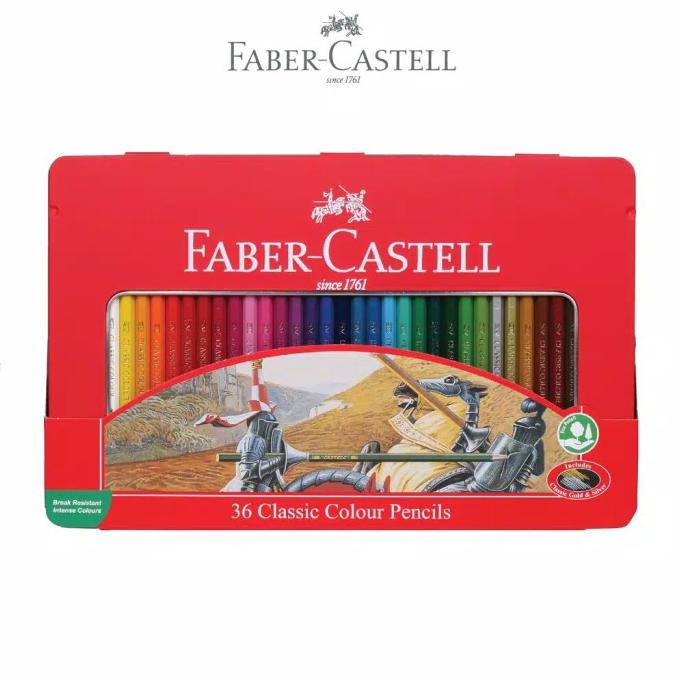 

Pensil Warna Faber Castell 36 Classic Kemasan Kaleng (Tin Case)