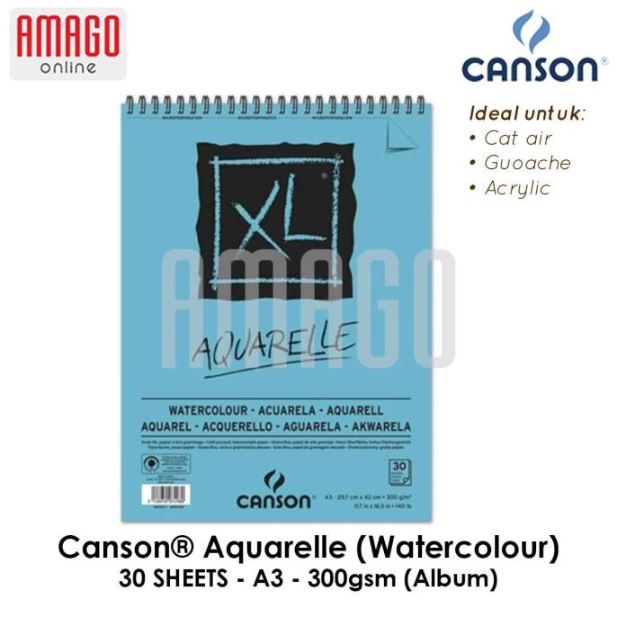 

CANSON XL - AQUARELLE - 30 SHEETS - A3 - 300G (ALBUM) - 400039171