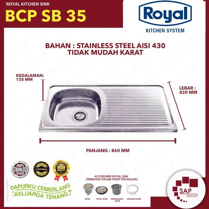 WASTAFEL TEMPAT MENCUCI TANGAN, BAK CUCI PIRING ROYAL BCP SB 35-CG