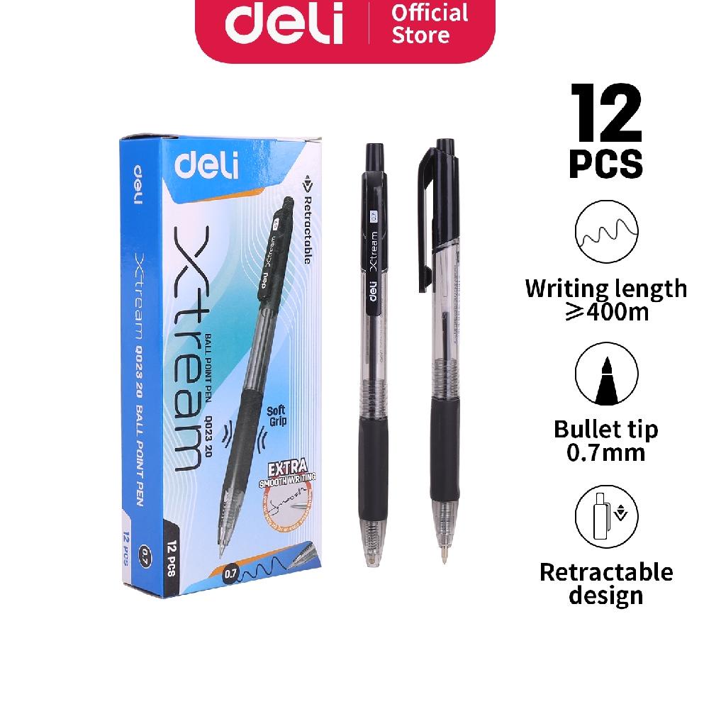 

[KODE GSYHF] Deli Pulpen Ball pen Cetek halus - Warna Hitam 0.7mm EQ02320