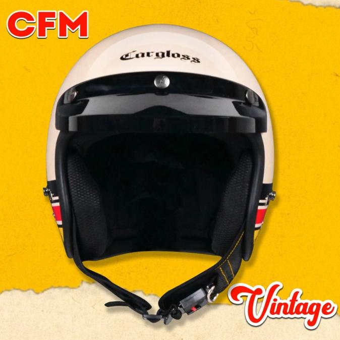 Helm Cargloss Vintage CFM Retro Half Face - Vintage Avorio Naide