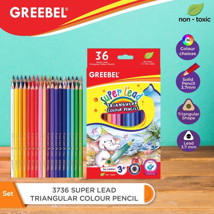 

GREEBEL 3736 Pencil Super Lead Triangular Colour Pencils