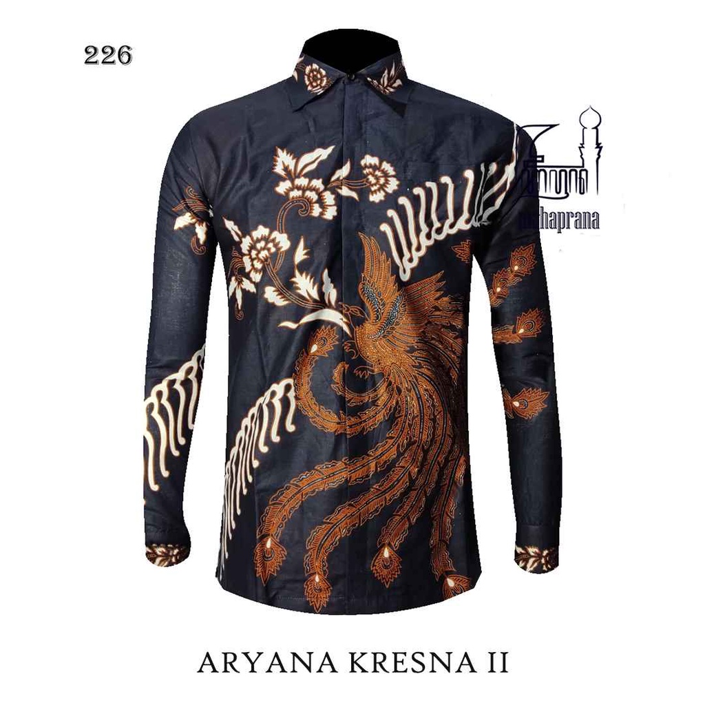 BATIK MAHAPRANA Motif ARYANA KRESNA II Atasan Kemeja Batik Pria Lengan Panjang Full Furing MHP-226