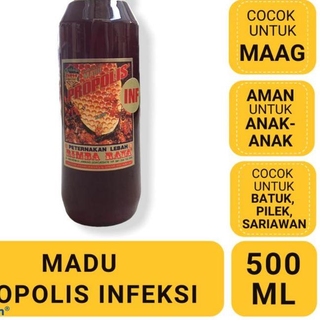 

COD | HJ6 | Madu Propolis Infeksi - Peternakan Tawon Rimba Raya 500 ml/250 ml kemasan botol plastik