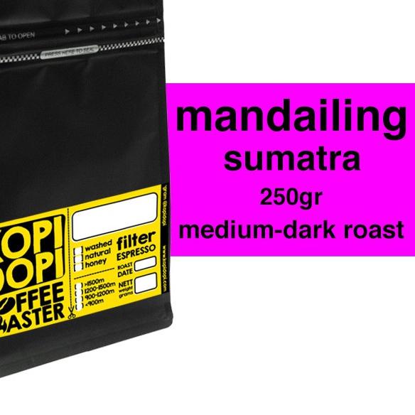 

Sale | FG2 | Biji Kopi Bubuk Arabika Mandailing Mandheling Medium to Dark Espresso Roast 250gr