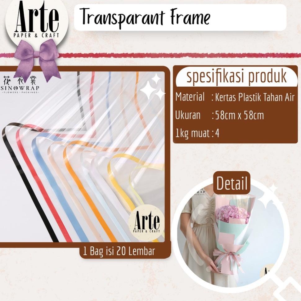 

NEW !! 20 Lembar Cellophane Transparant Frame Bingkai Kertas Buket Korea Bunga Flower Wrapping Paper Kado Arte Grosir Jakarta P.MLWX [KODE 734]
