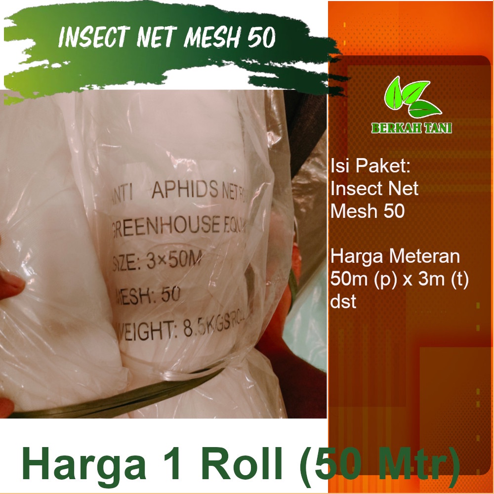Insect Net Putih Mesh 50 Panjang 50 Meter